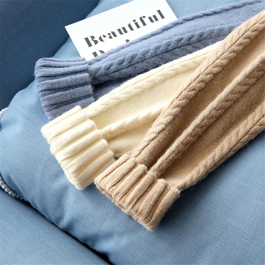 Women Cozy Knit Long Dress – Warm Winter Sweater Dress